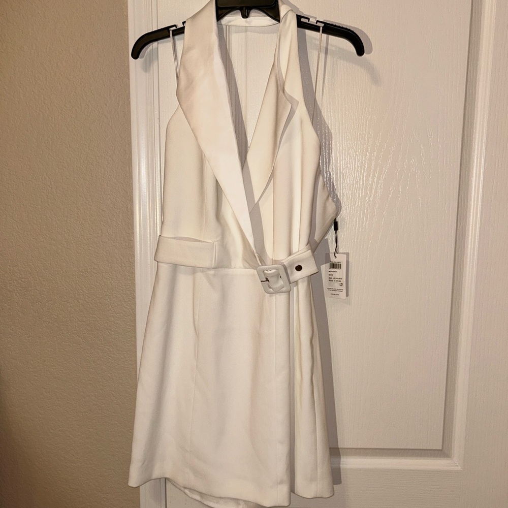 NWT REISS White Halter Tuxedo Dress